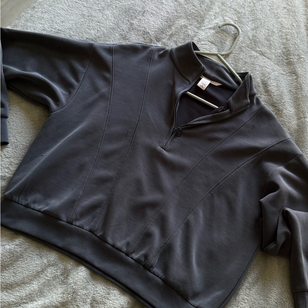 Dark Gray Quarter-Zip Pullover - image 1